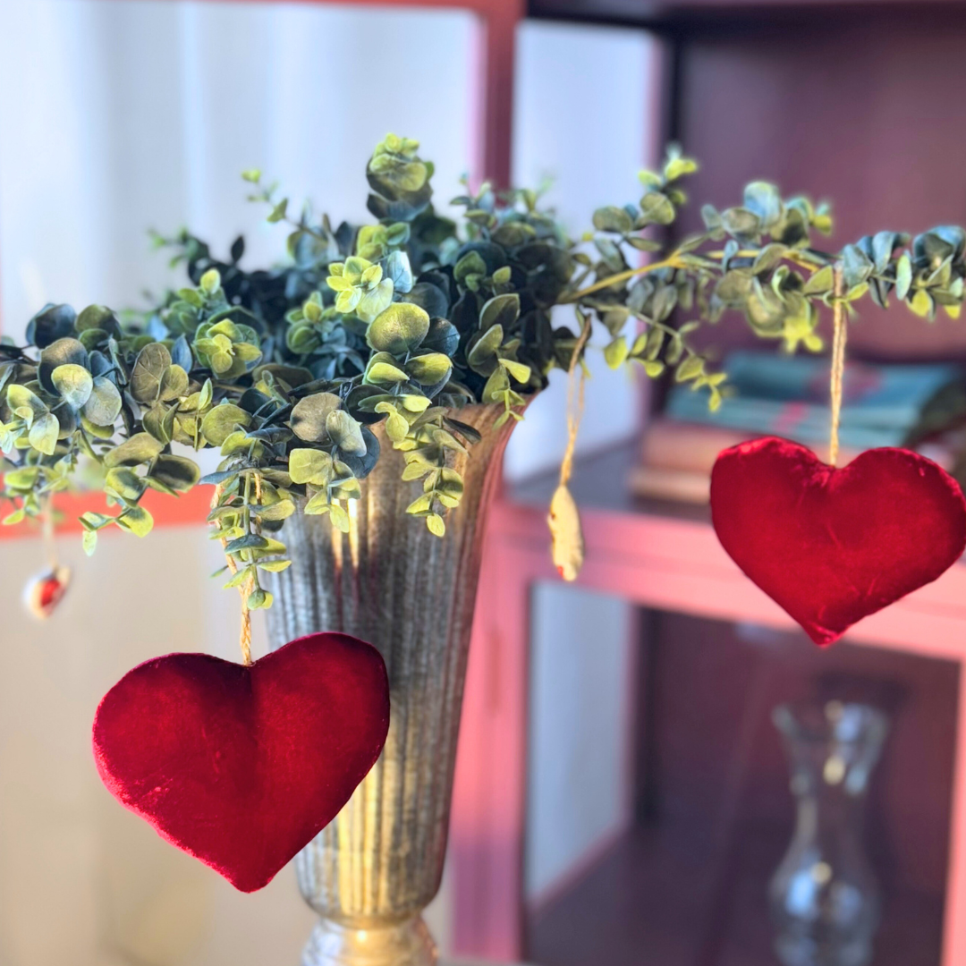 Silkesvelourhjärta, rött