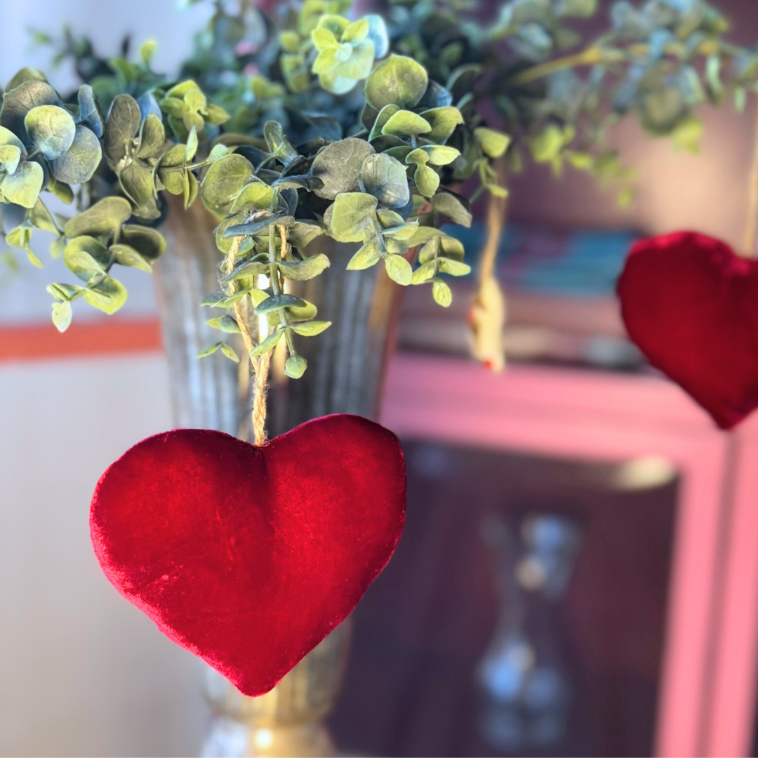 Silkesvelourhjärta, rött