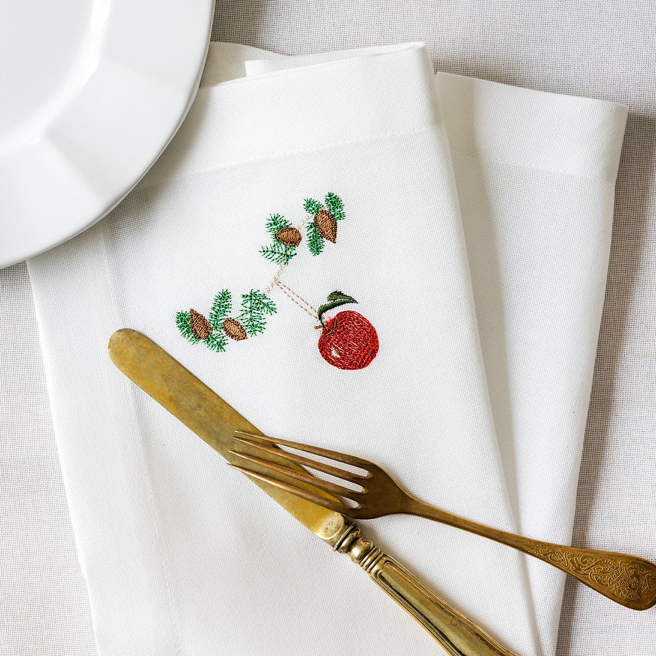 Juleserviet med æble