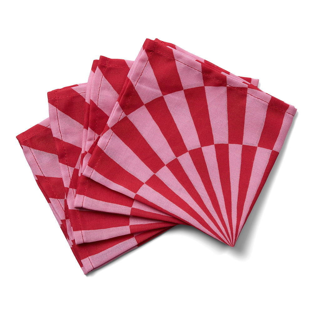 4 st. røde cirkusservetter