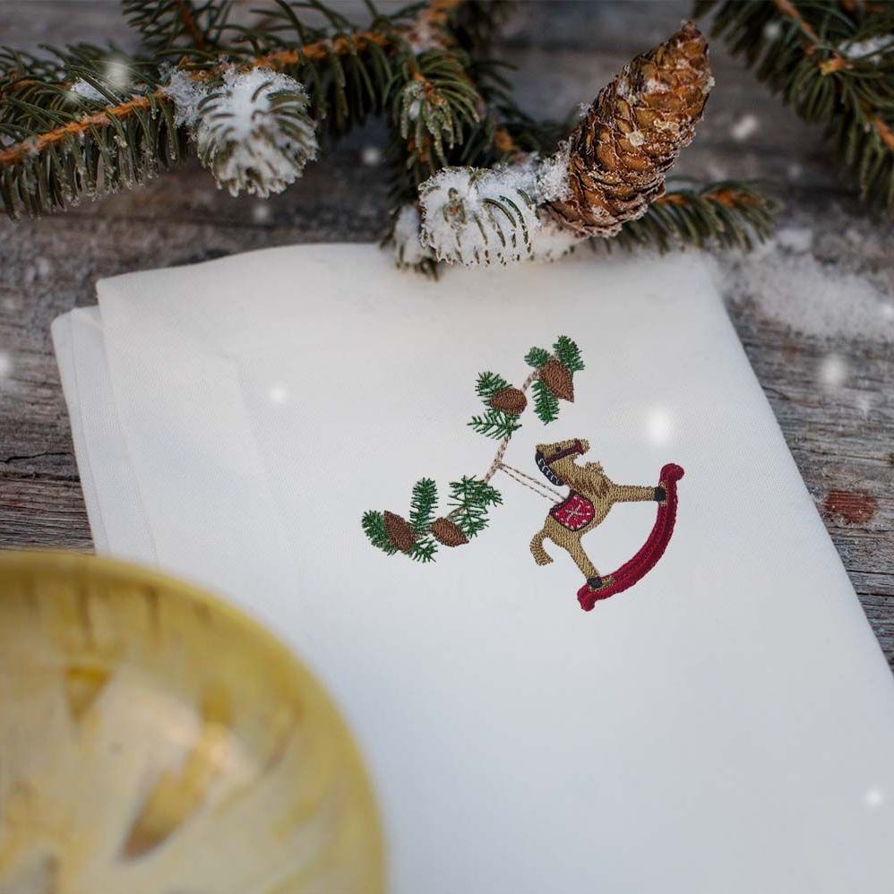 Julservett med gunghäst