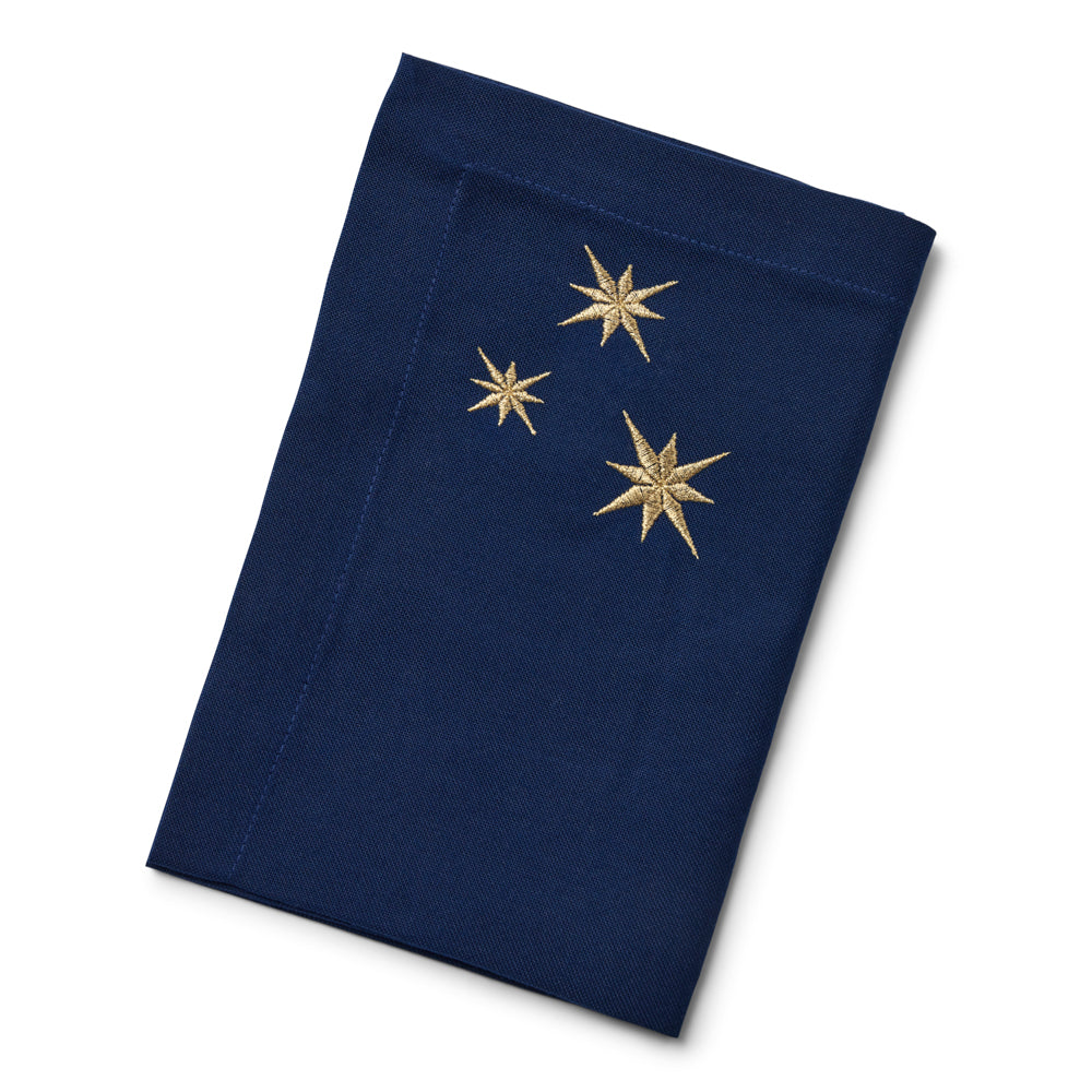 Midnatsblå serviet med guldstjerner - 2. sortering