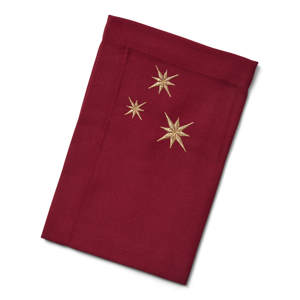 Mörkröd Servett med guldstjärnor