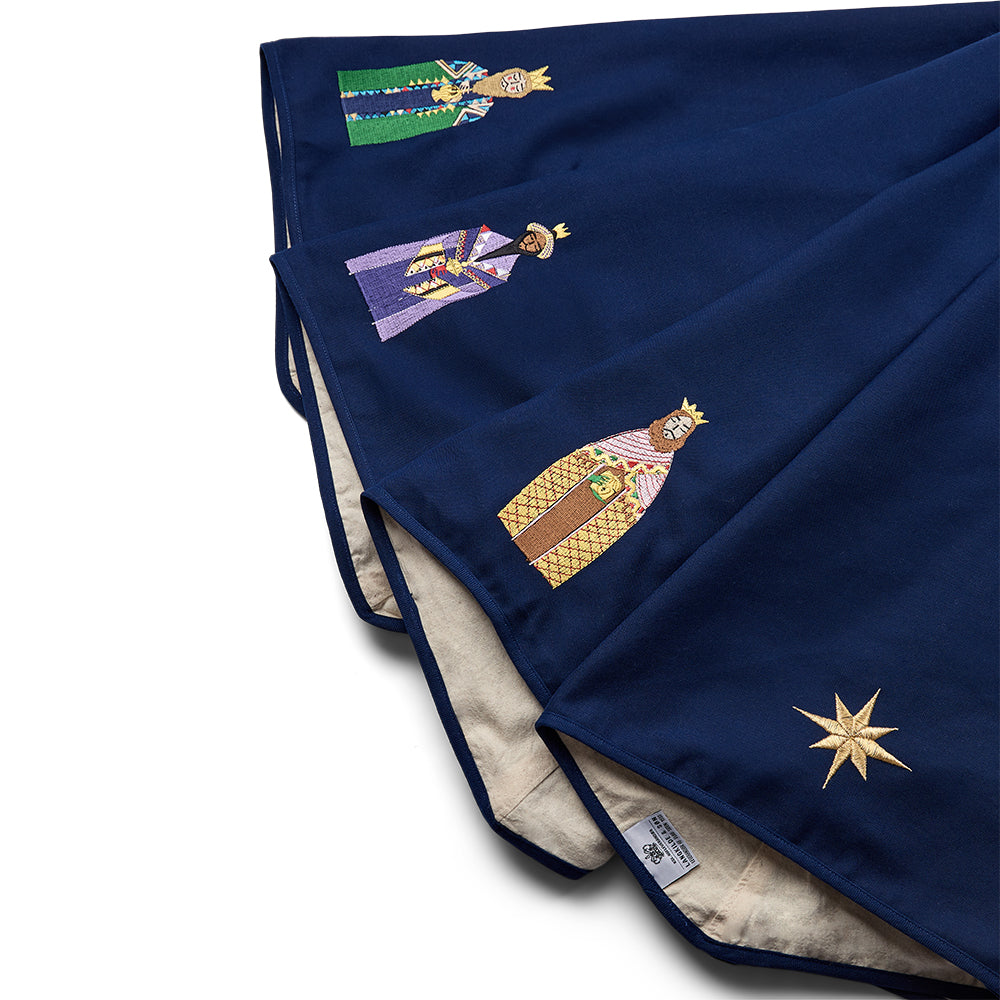 Julgransfilt med broderade kungar och guldstjärna