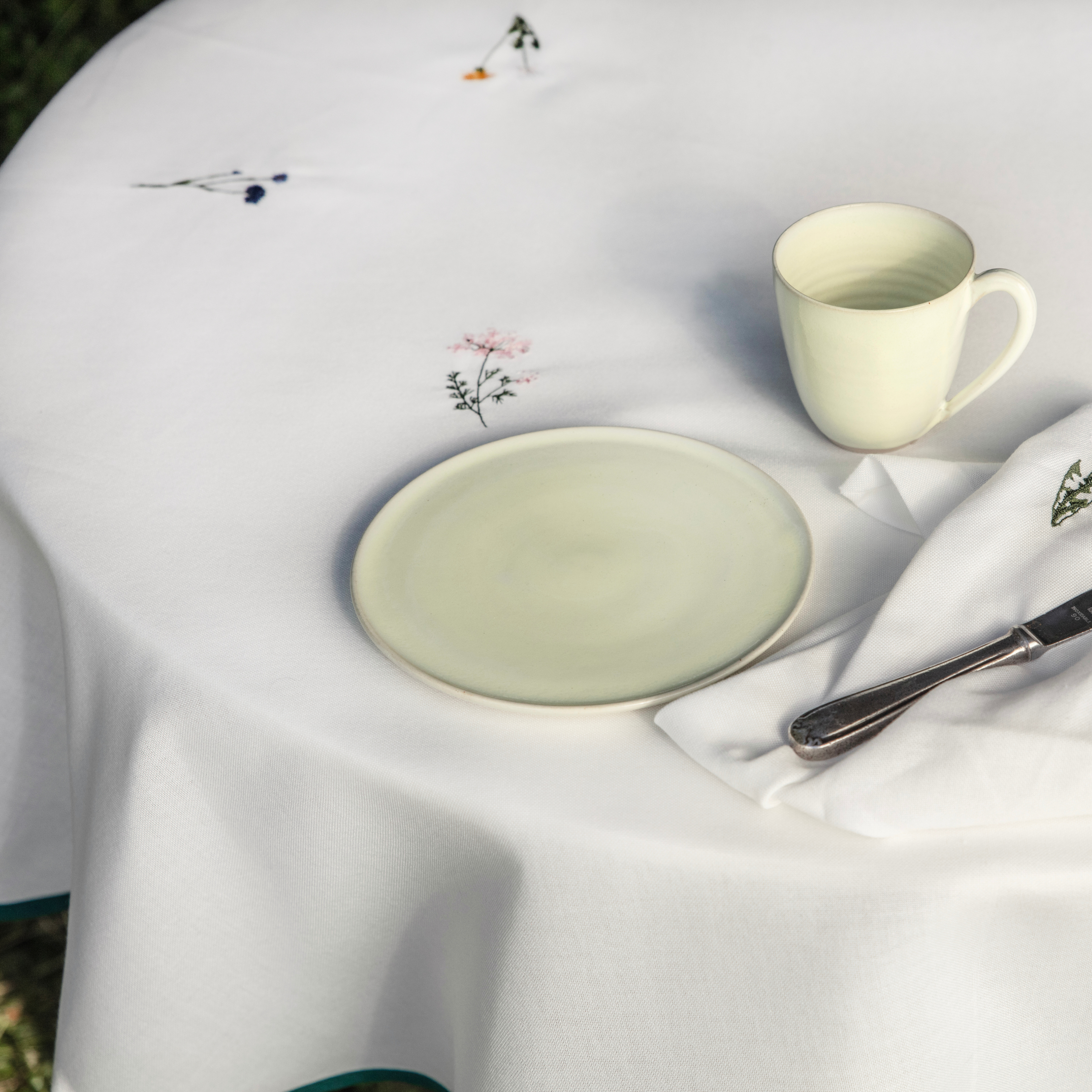 Kopi af Rund duk med blommor