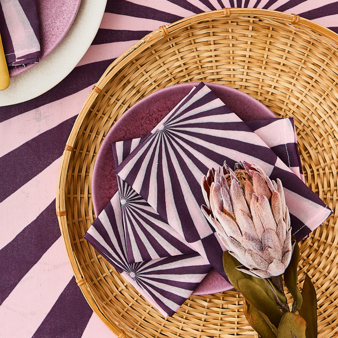 Cirkusservietter i blomme - 4 stk.