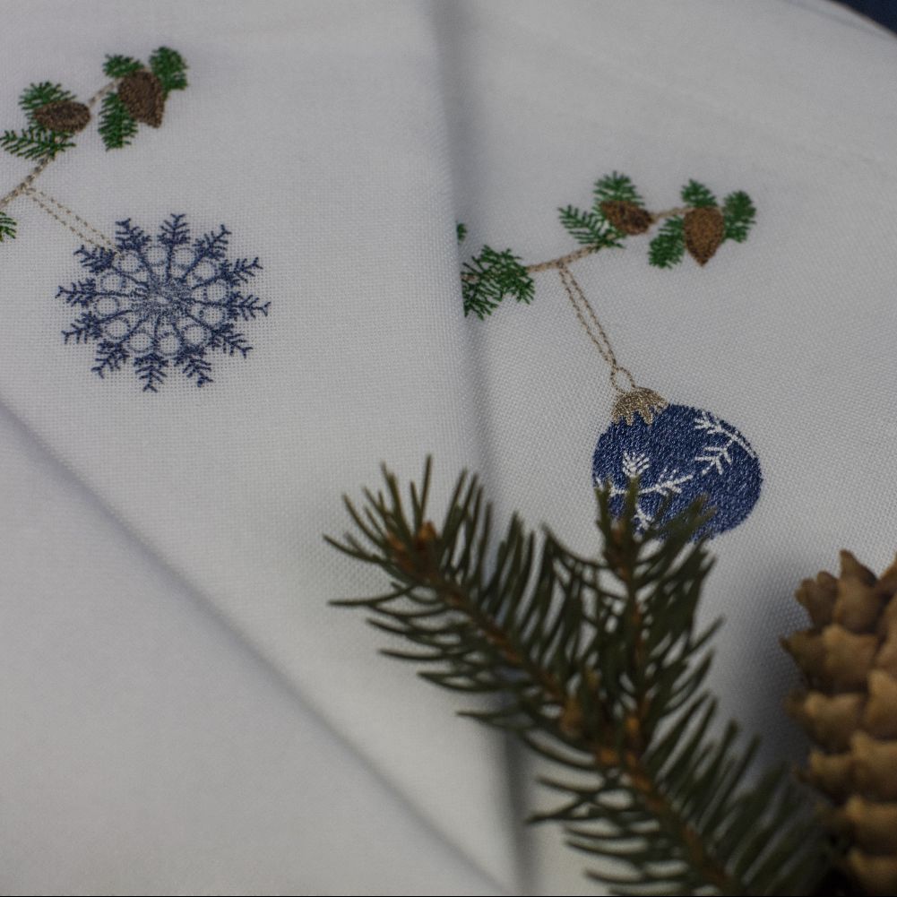 6 stk. julservetter med blå motiv