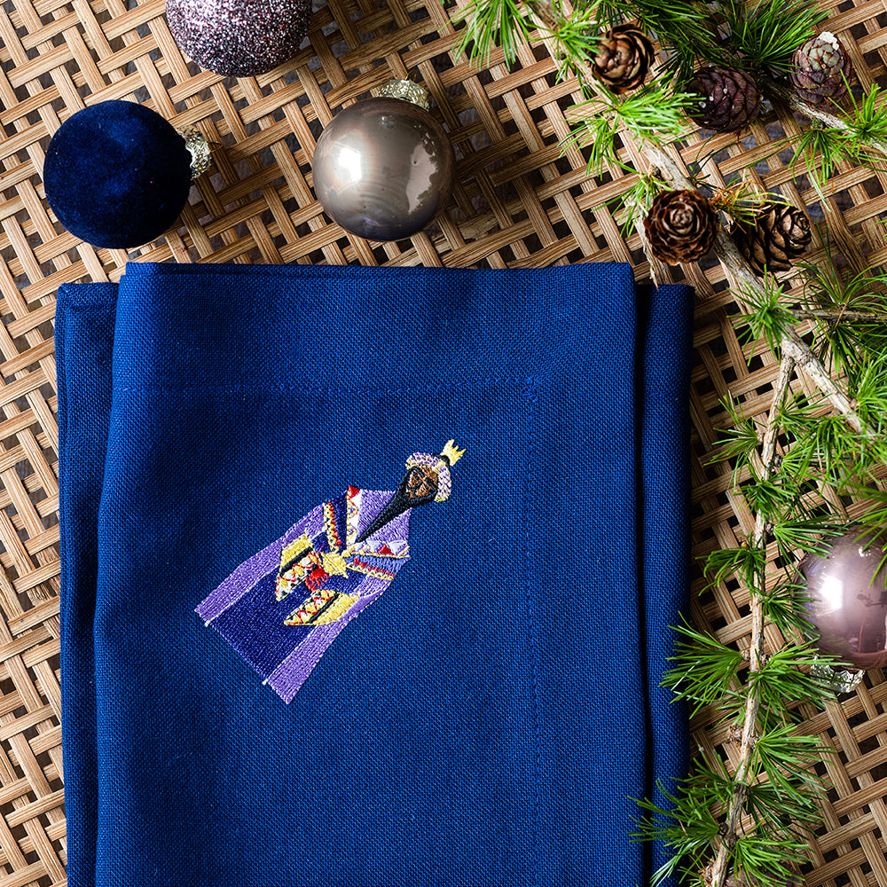 Midnattsblå servett med Caspar - Stardust