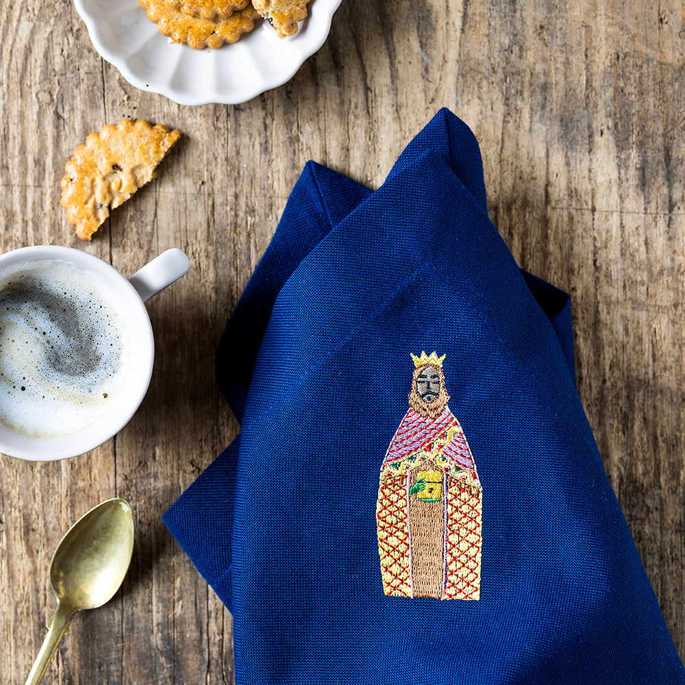 Midnattsblå servett med Melchior - Stardust