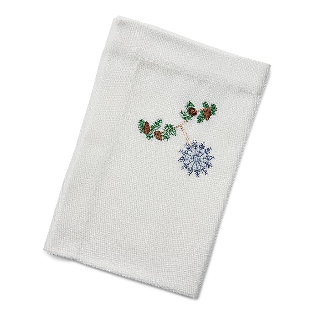 Julservett med blå snökristall