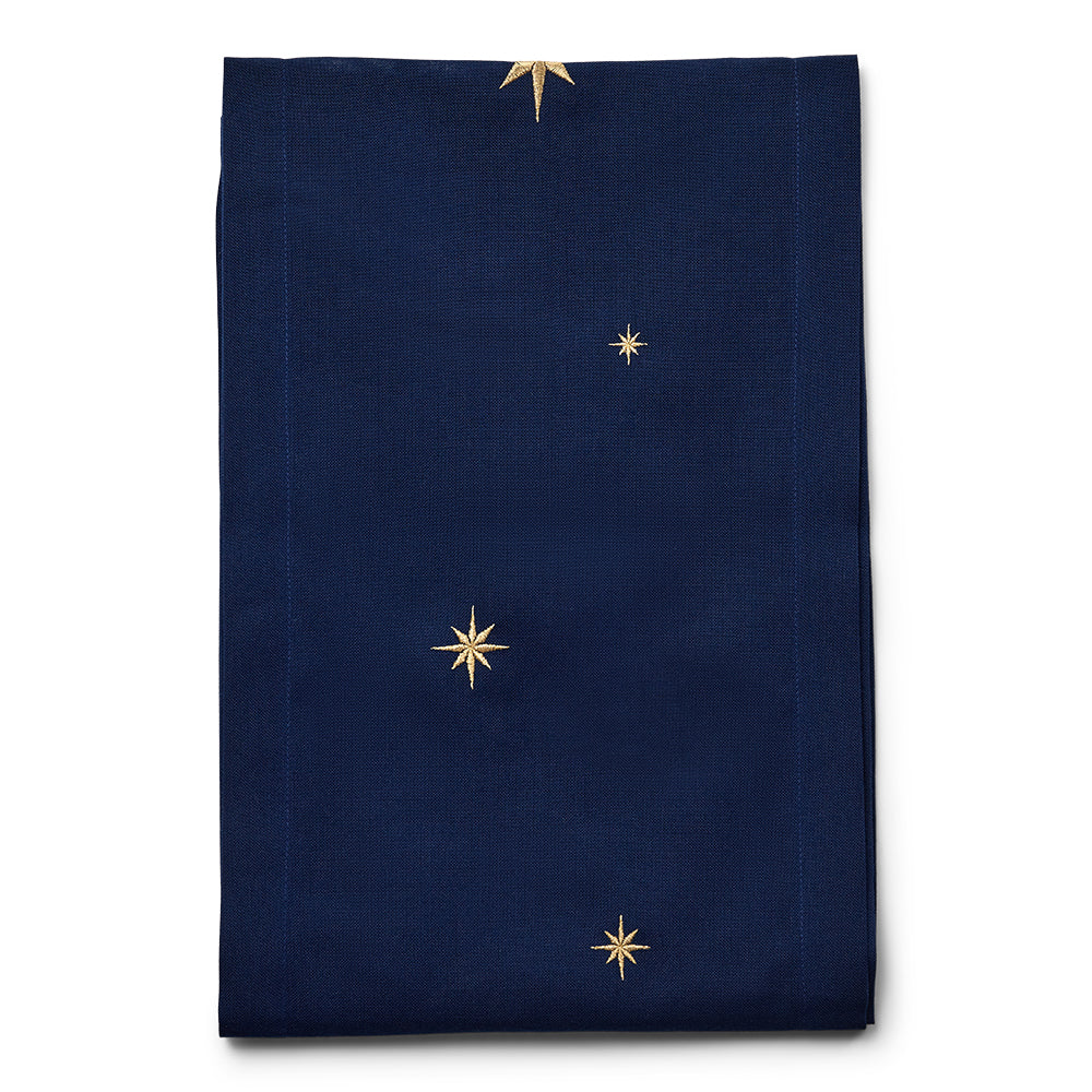 Midnattsblå bordslöpare med guldstjärnor