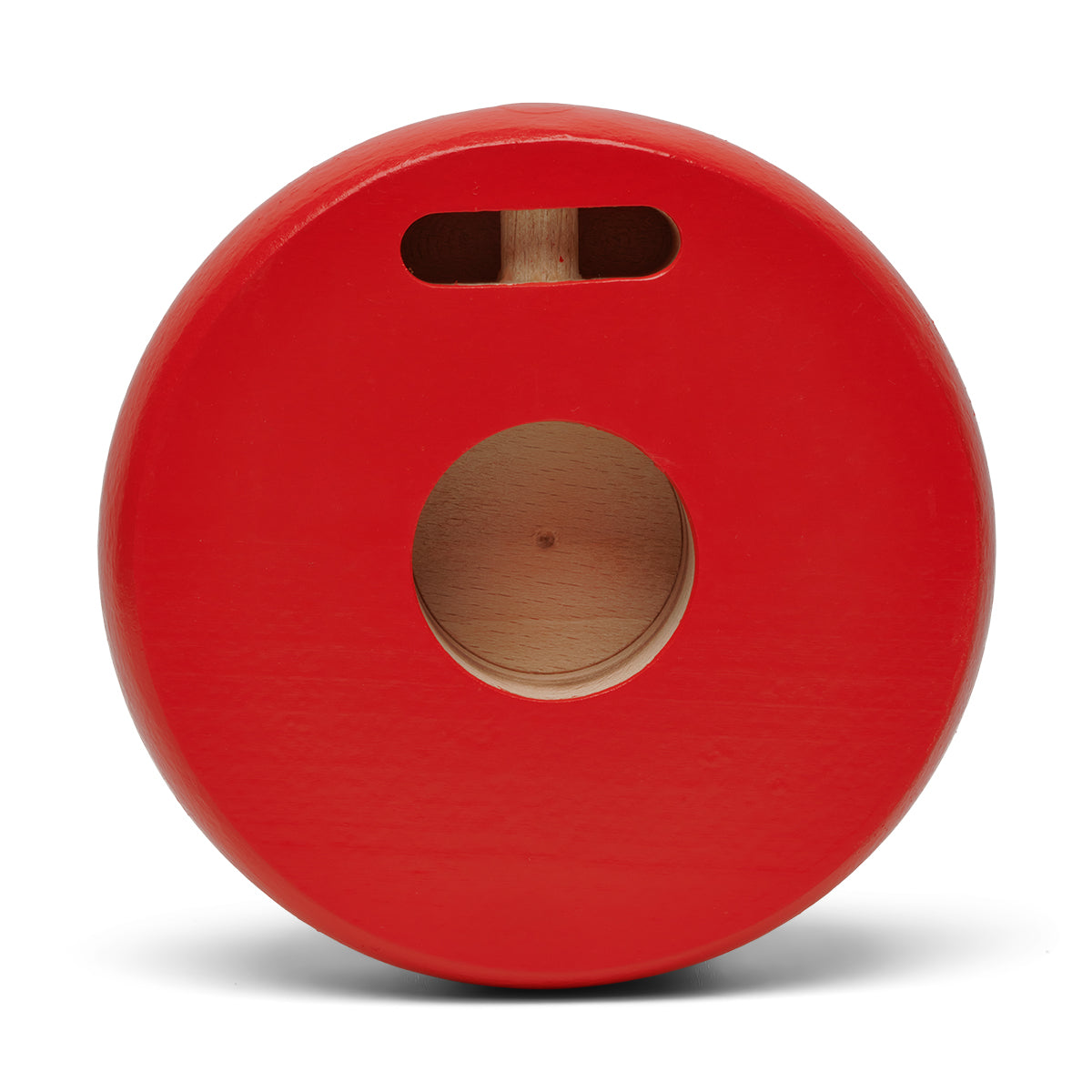 Röd flaggstångsknopp i trä