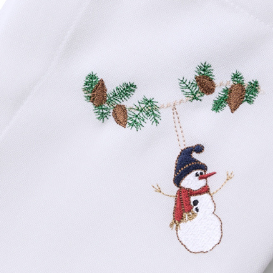 Julservett med snögubbe