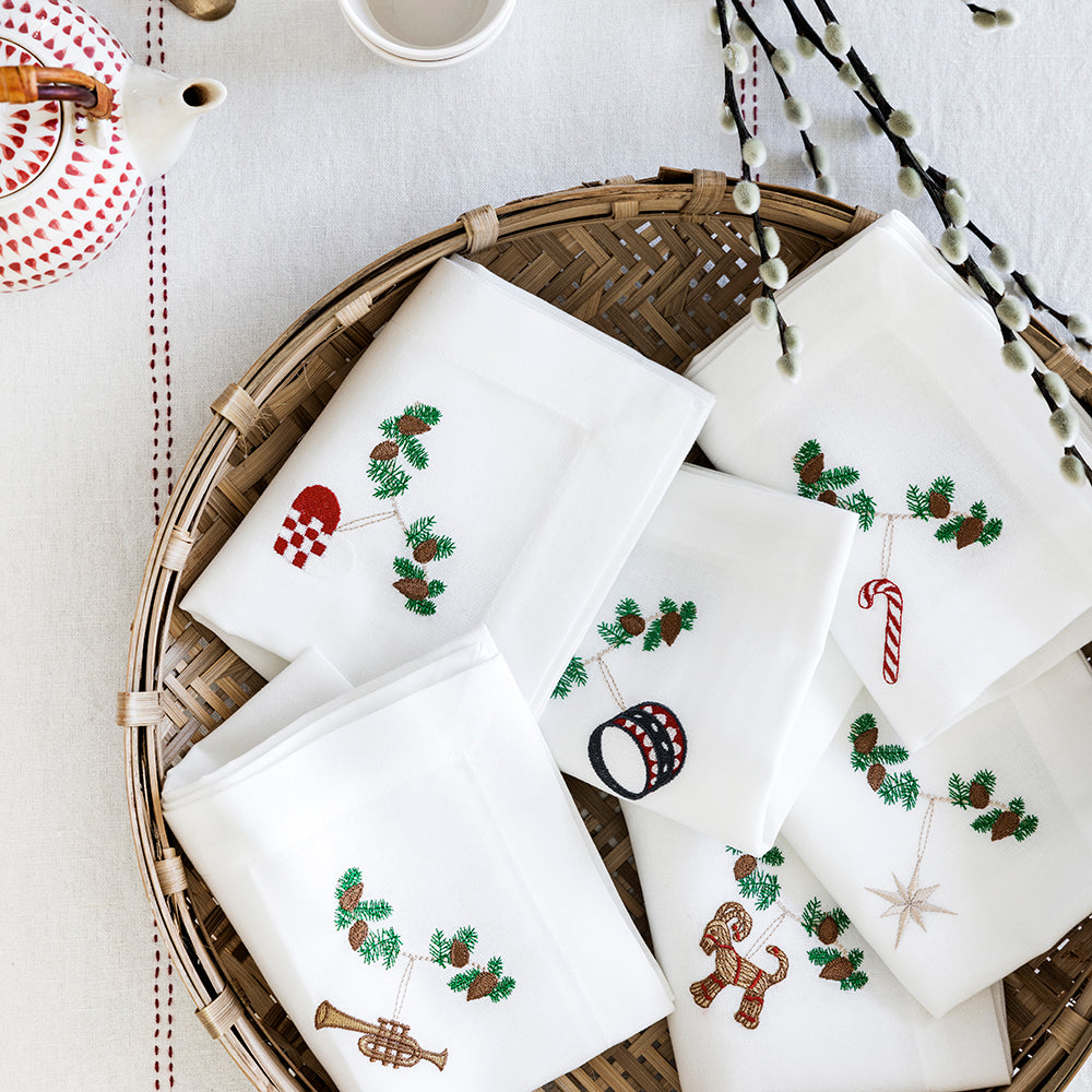 6 stk. klassiska julservetter