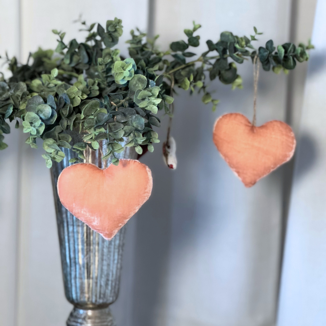 Silkesvelourhjärta, rosa