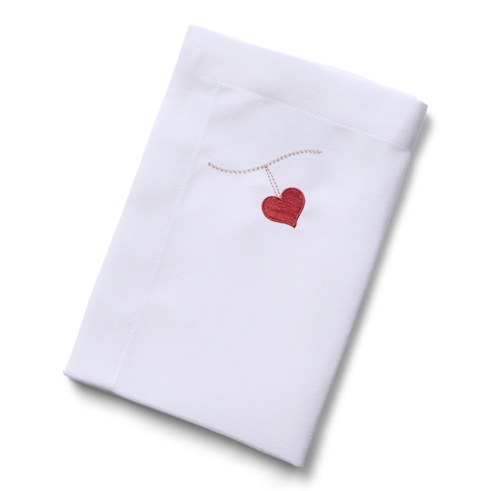 2 st. broderade hjärtservetter