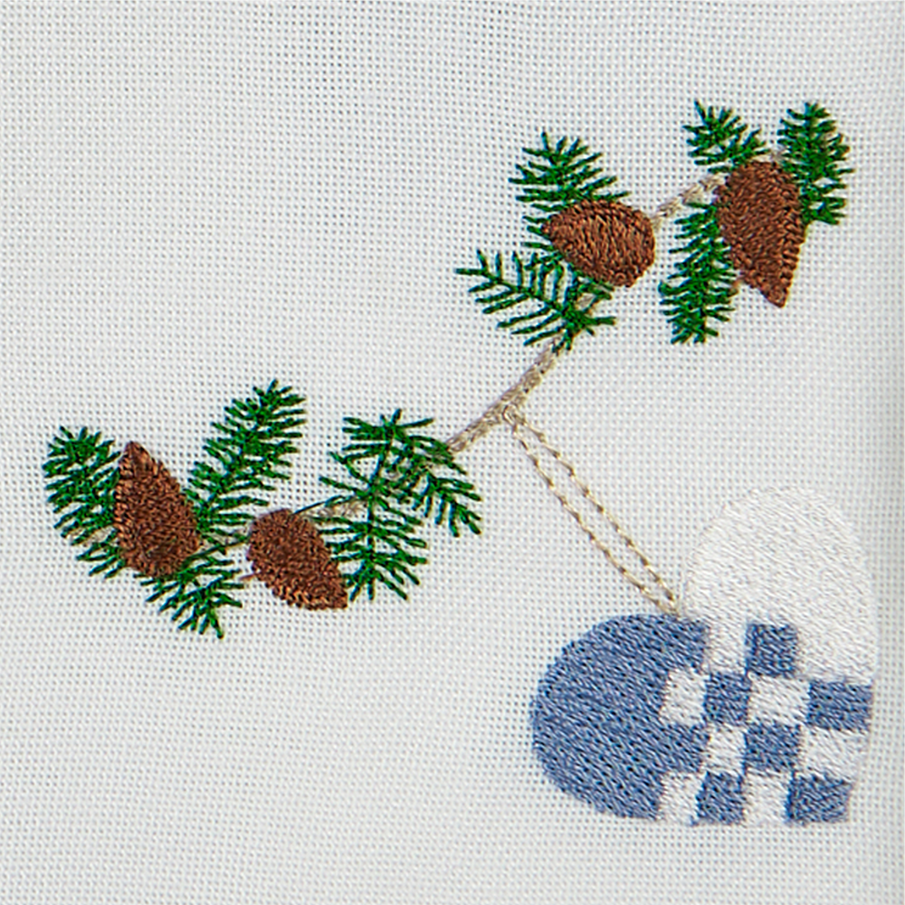 Julservett med blått julhjärta