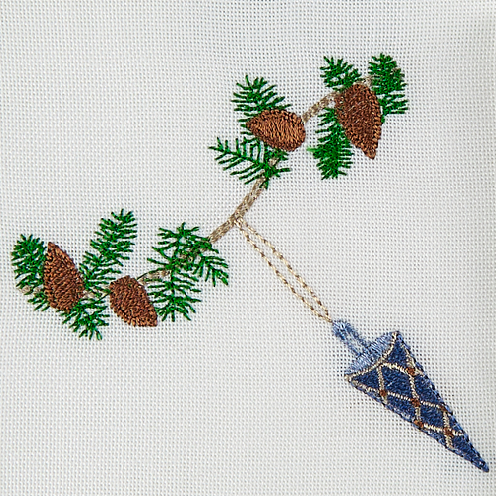 Julservett med blå julstrut