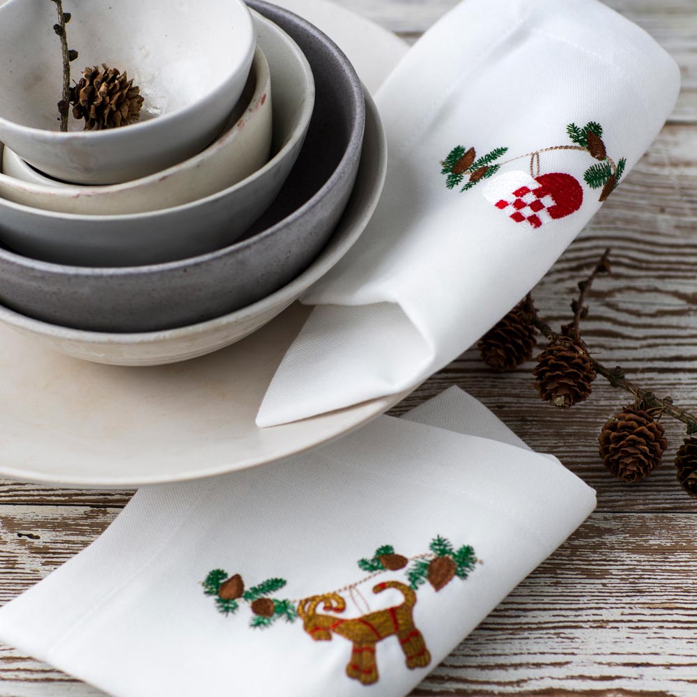 Julservett med halmbock