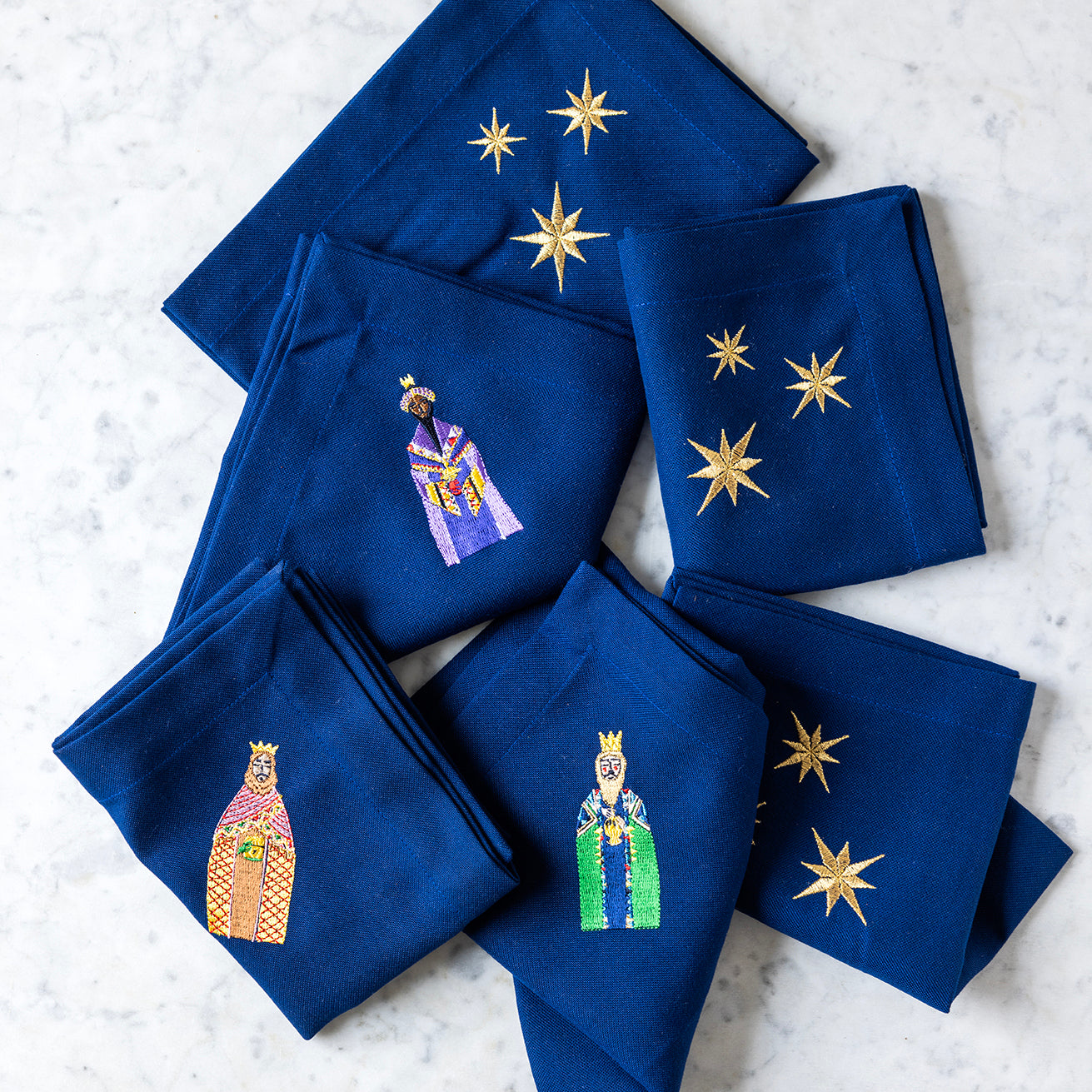 6 st. julservetter Stardust och Tre vise männen