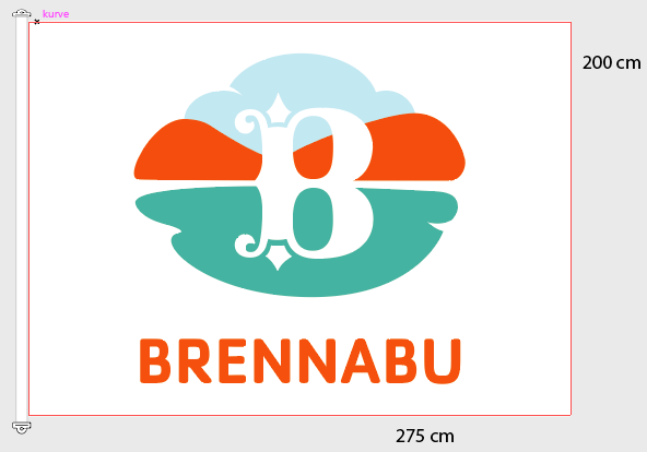 200 x 275 flag Brennabu 160g flagdug