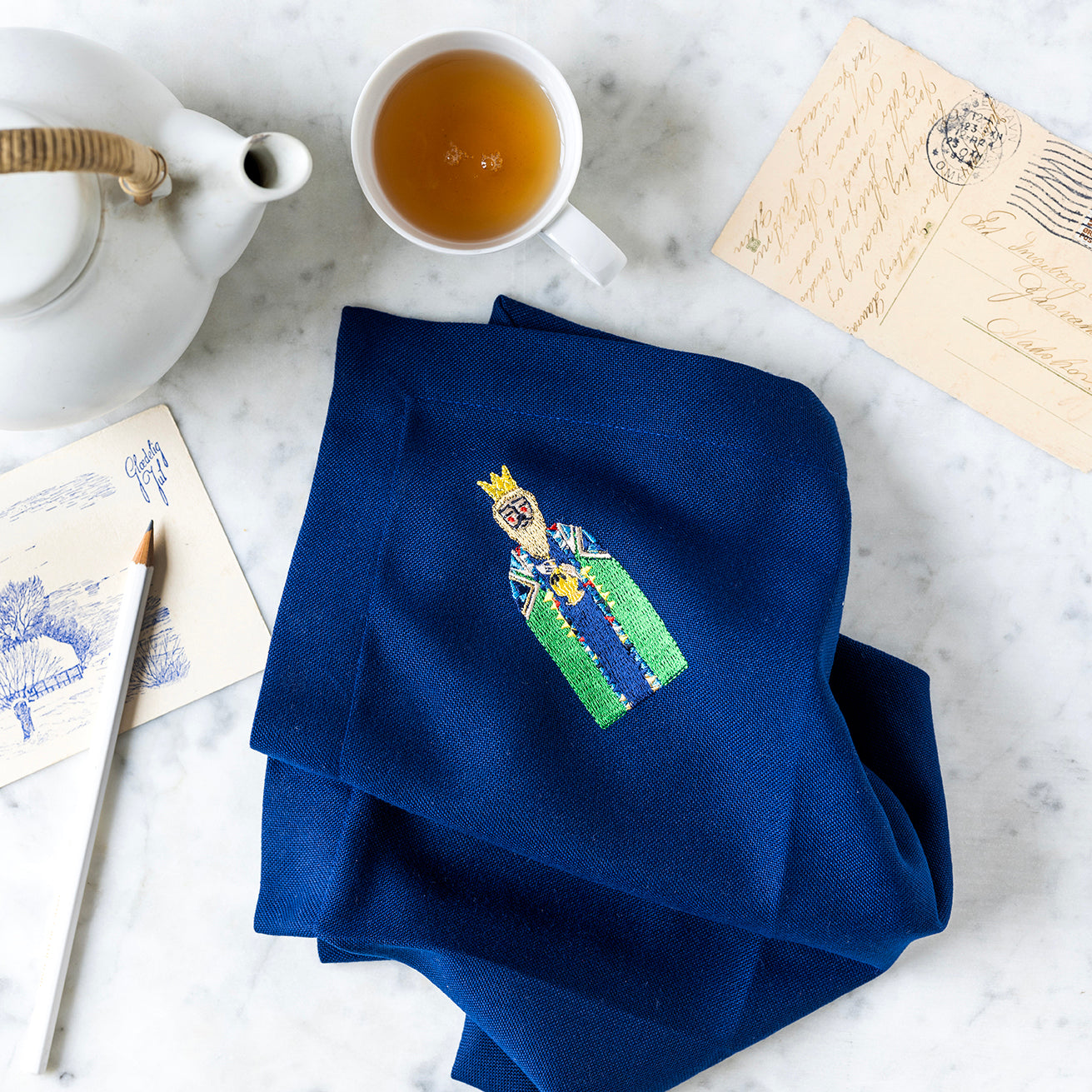 Midnattsblå servett med Balthasar - Stardust