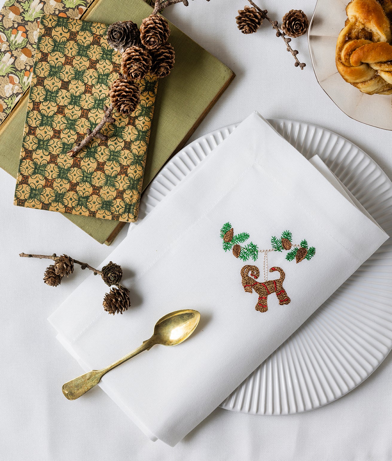 Julservett med halmbock