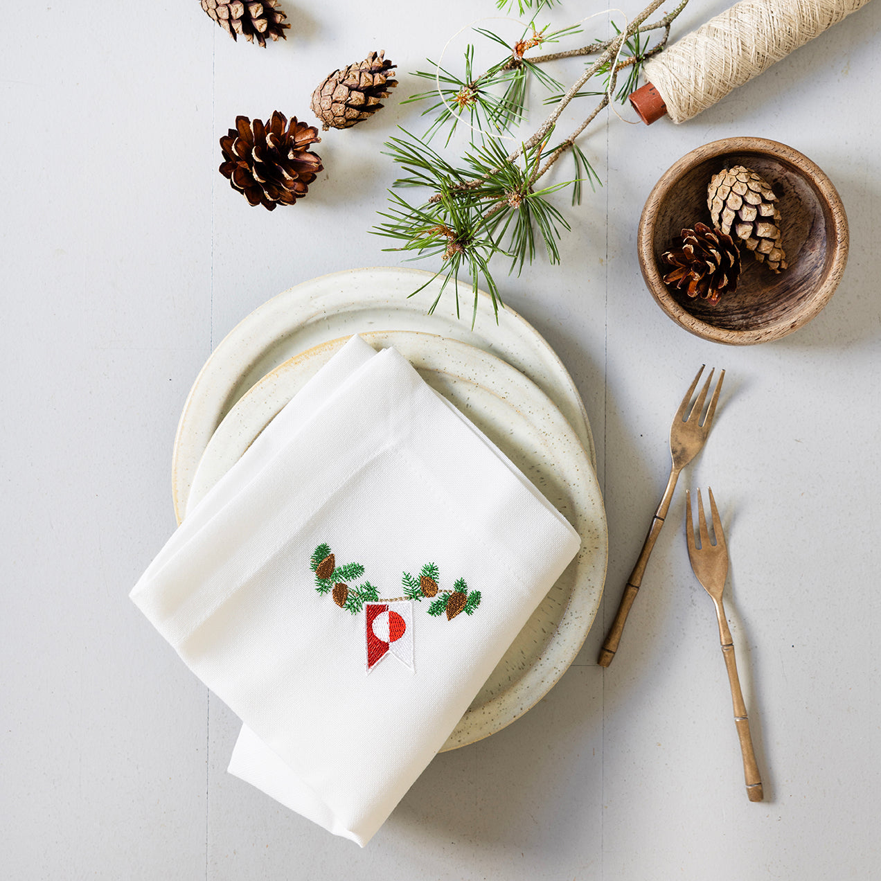 Julservett med grönländsk flagga