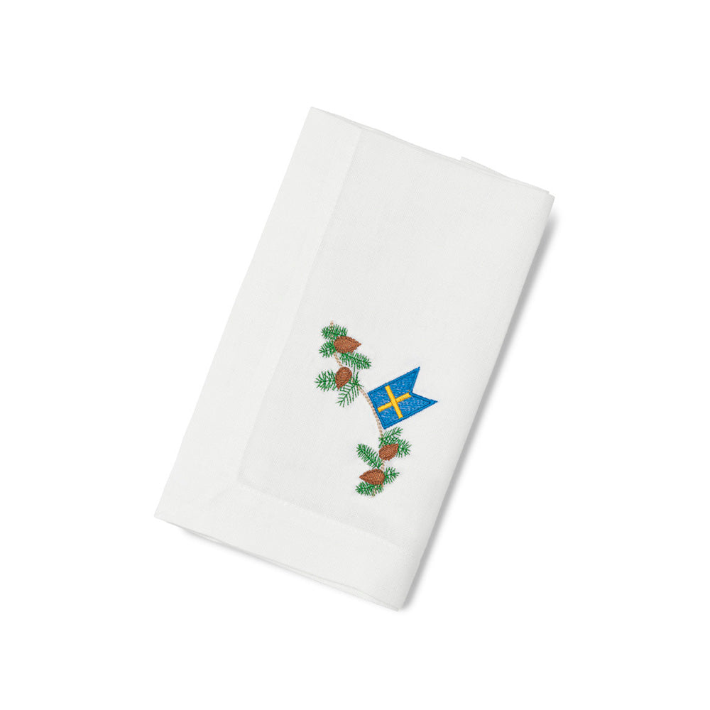 Julservett med svensk flagga